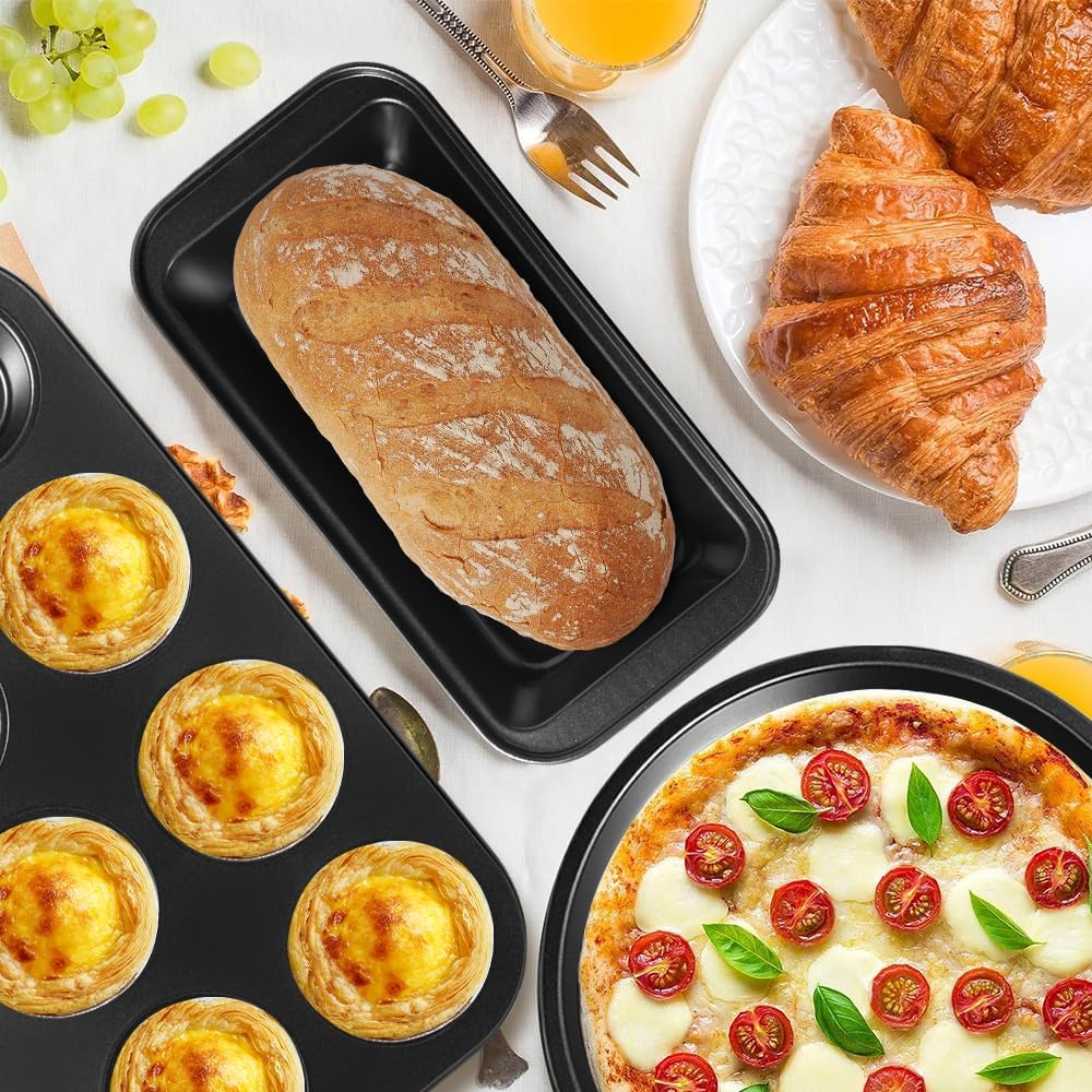 11 Piece Non Stick Baking Pan Set in Carbon Steel