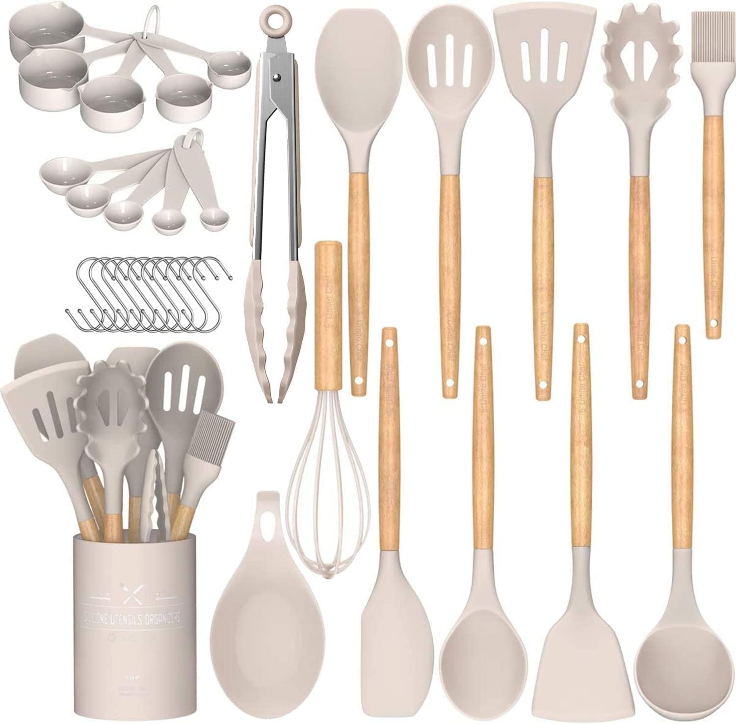 33 Piece Silicone Cooking Utensil Set, Non Stick Safe