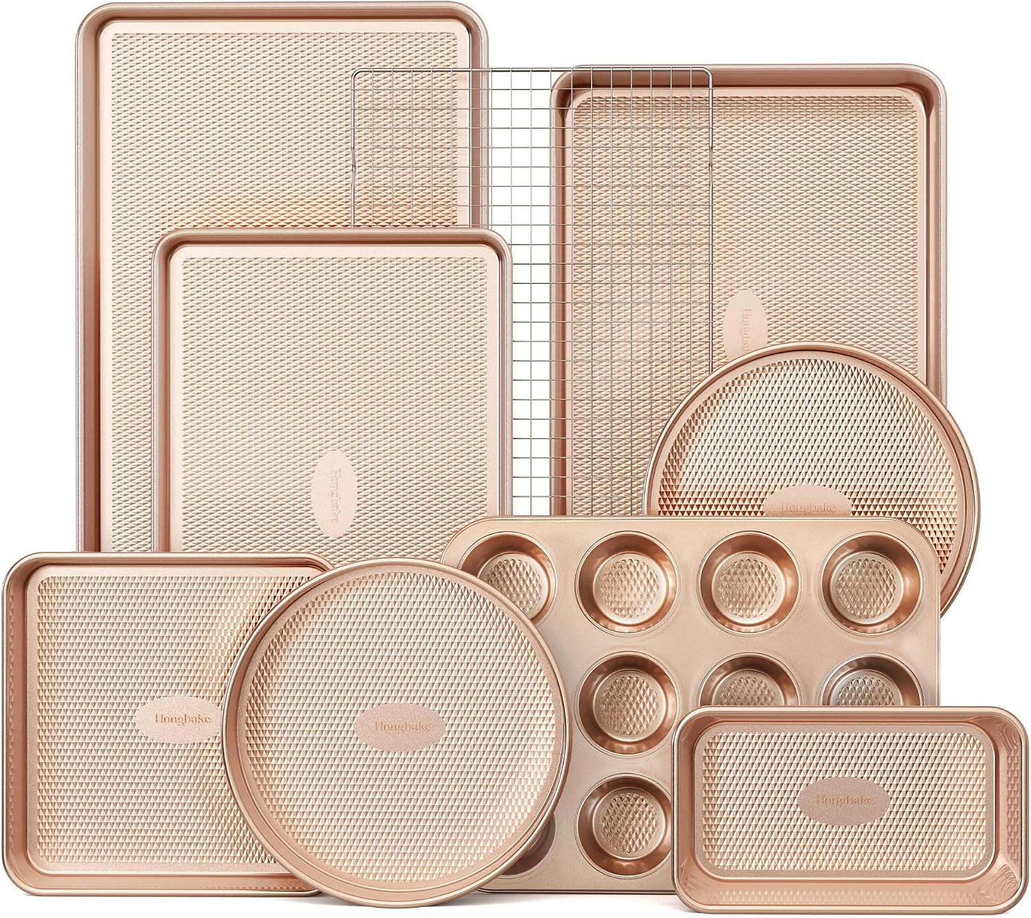 9 Piece Non Stick Baking Pan Set, Stackable
