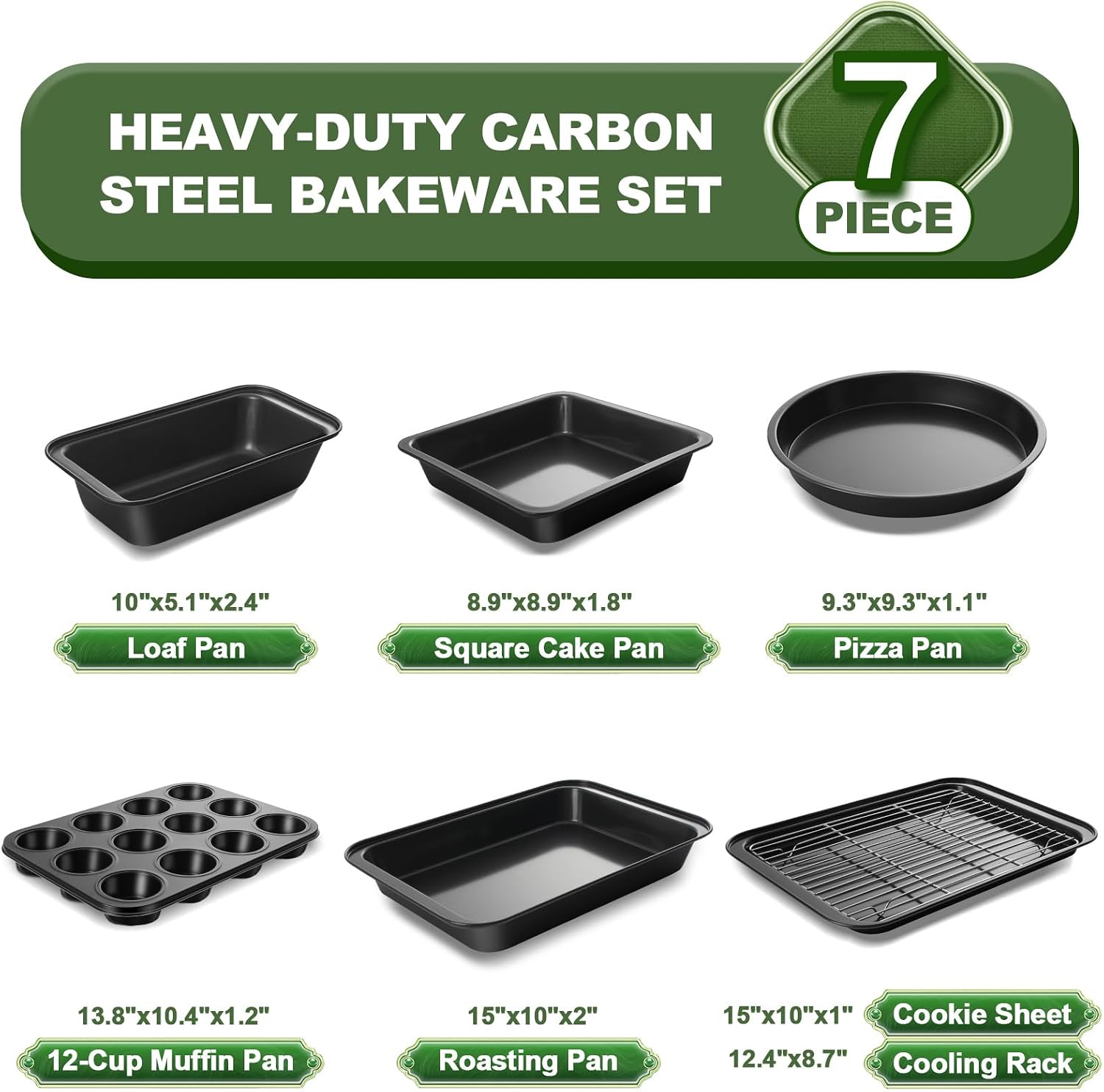 Non Stick Bakeware Set with Wider Grips for the Oven