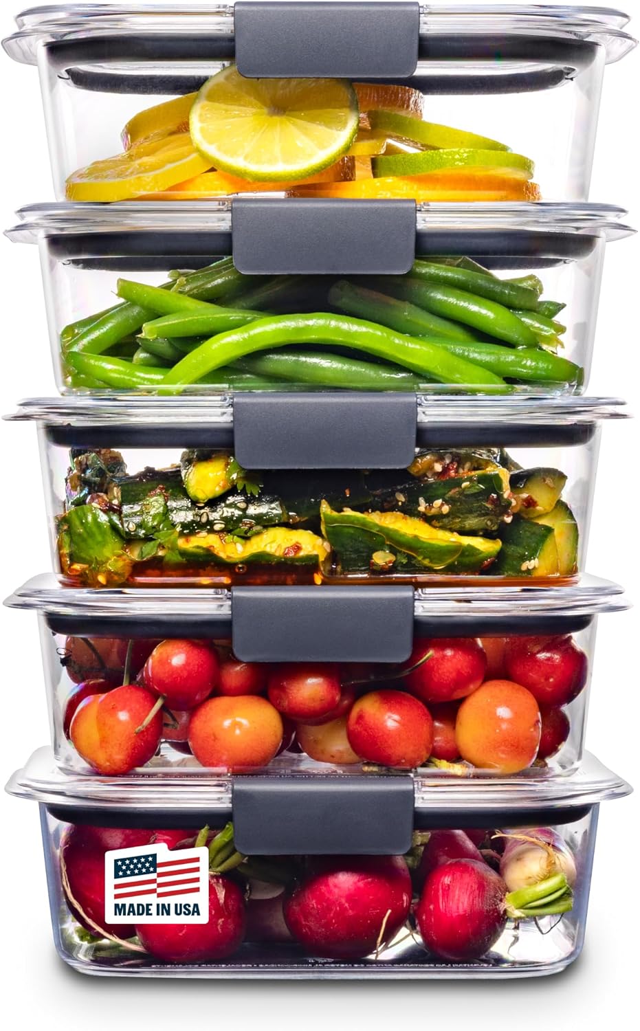 Plastic Food Storage Containers with Airtight Lids, BPA Free