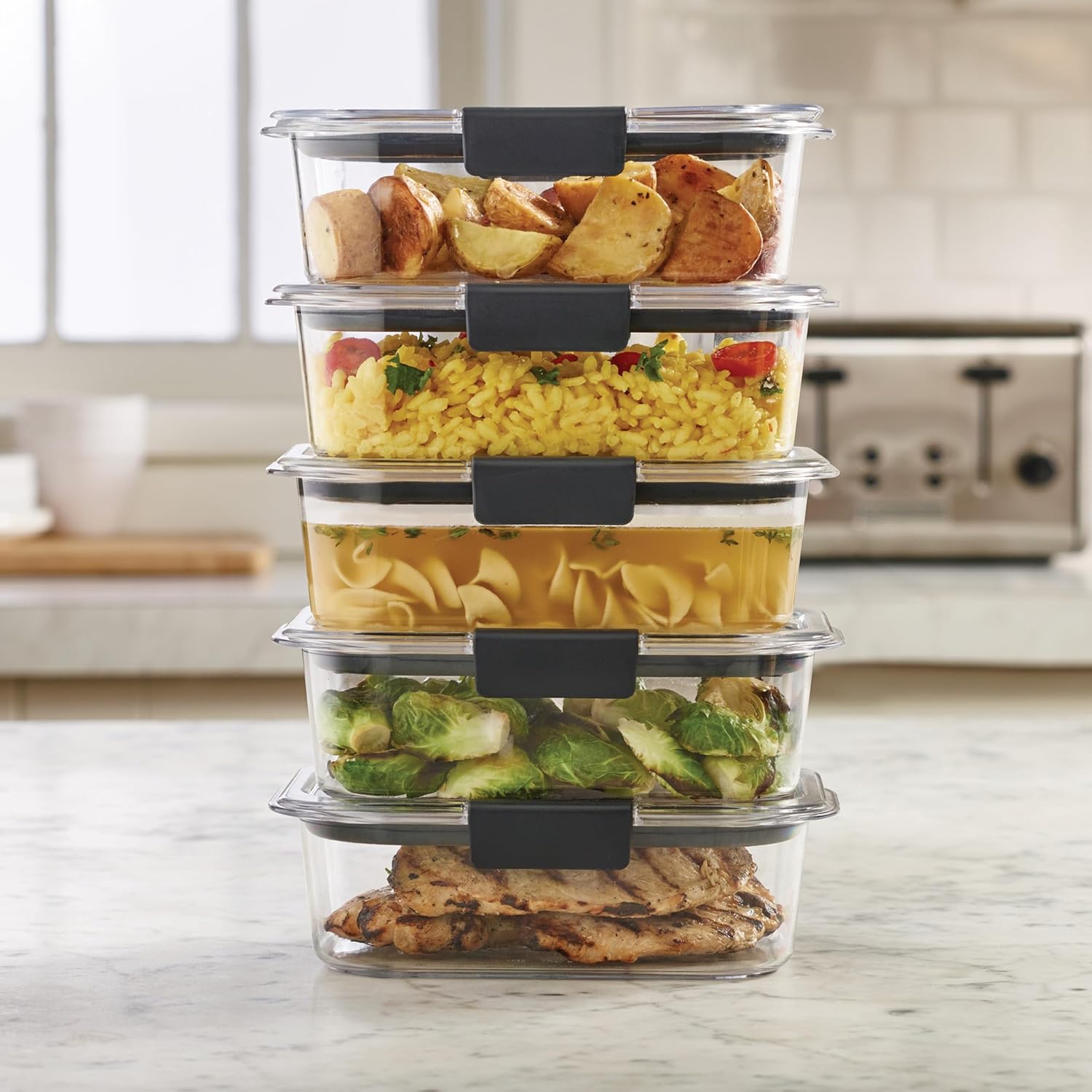 Plastic Food Storage Containers with Airtight Lids, BPA Free